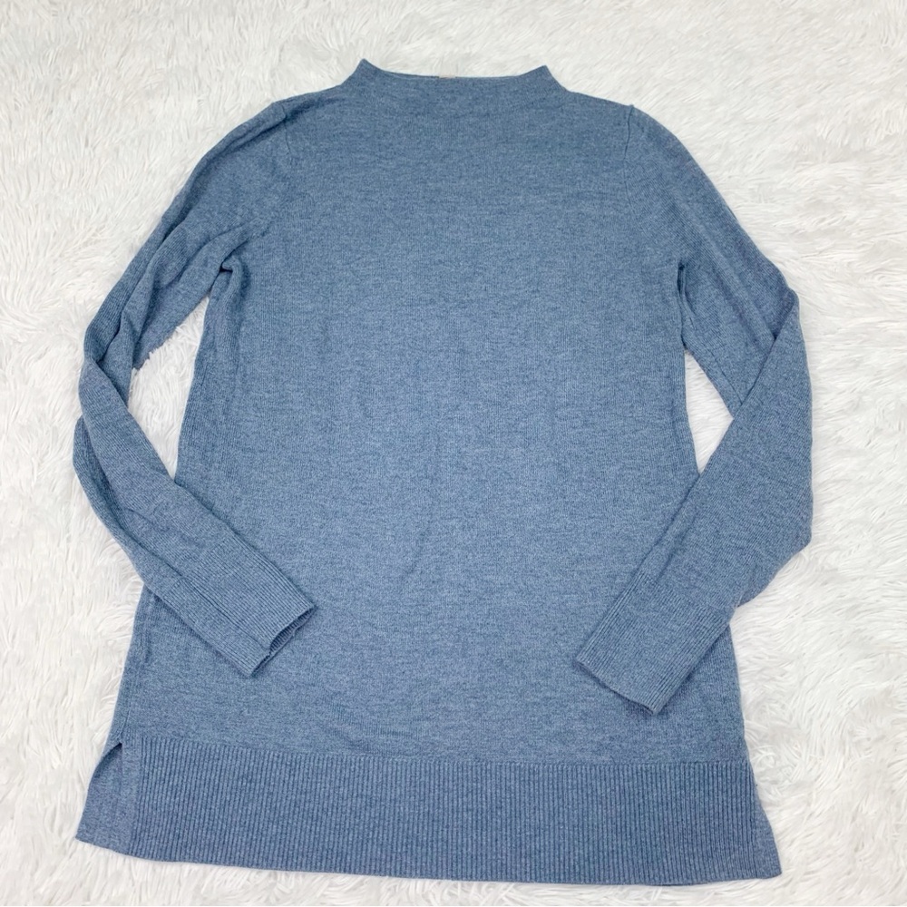 Loft long‎ sleeve high neck tunic sweater pullover blue